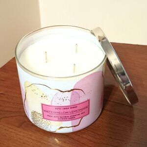 NWT ~ Bath and Body Works Watermelon Lemonade 3 Wick Candle 14.5 Ounce